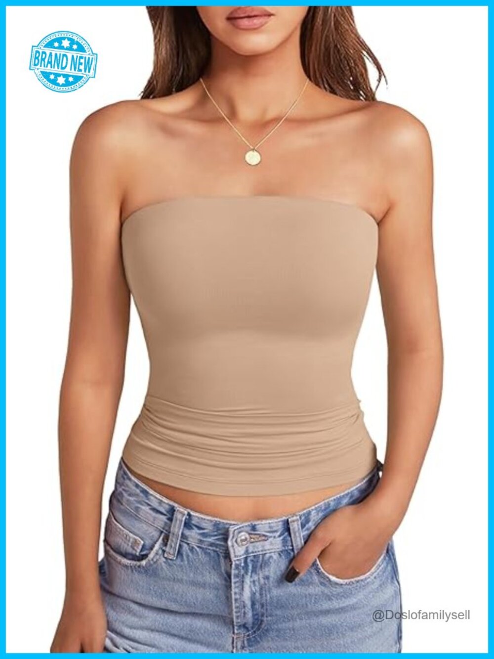 Strapless Crop Top with Built in Bra and Tube Tank Top Y2K Summer Fashion